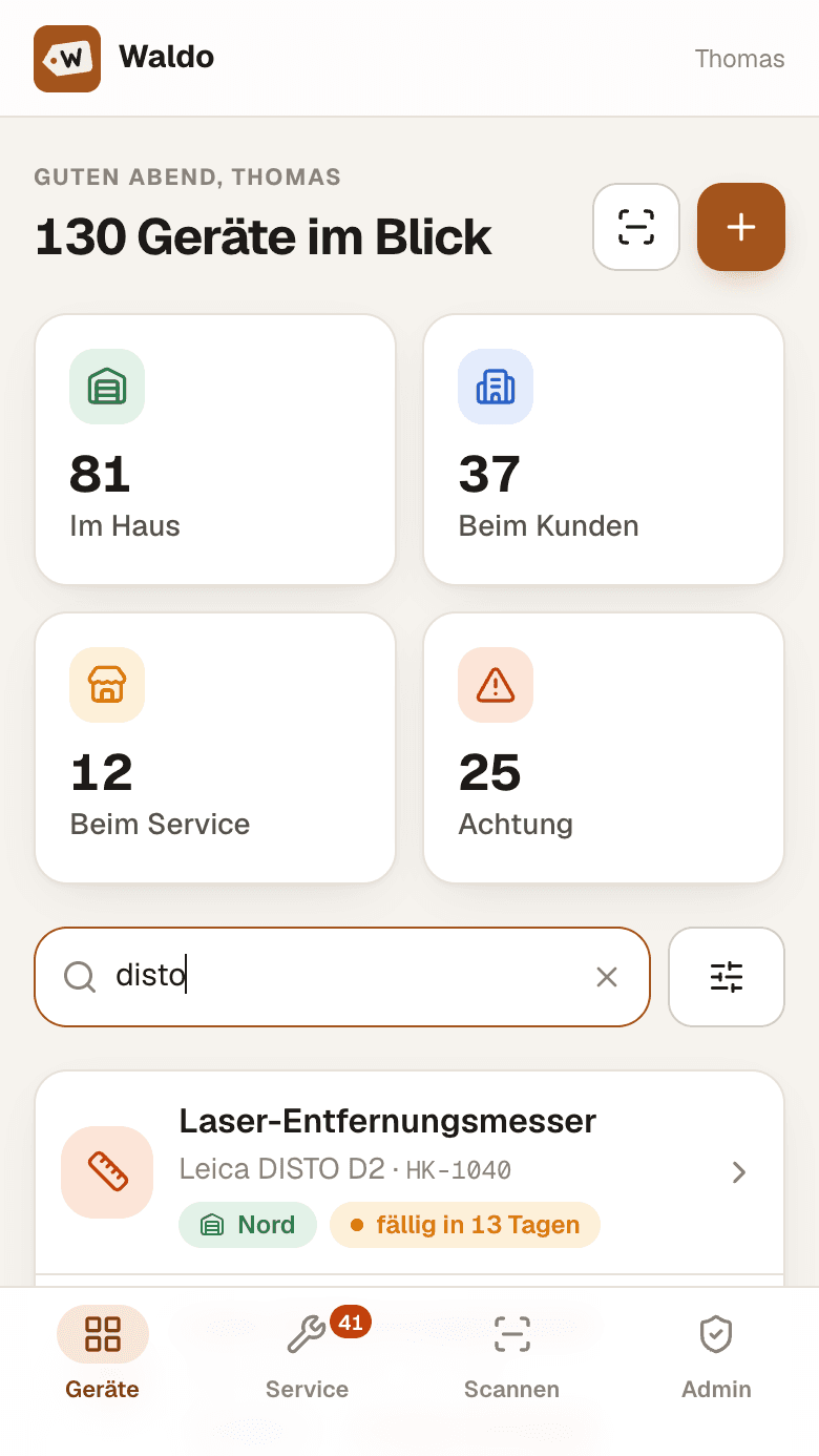 Suche nach „disto“ in Waldo am Handy